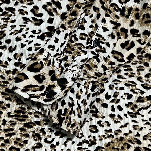 Dalia Collection Animal Print Tunic Shirt Women's XL Brown Blouse 100% Rayon - Picture 9 of 16